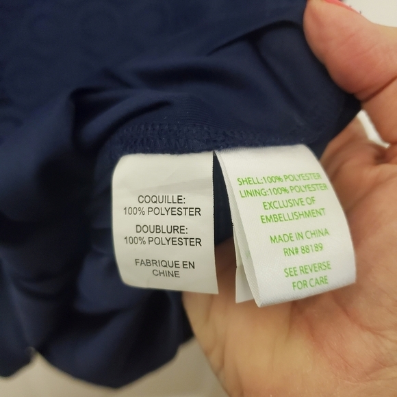 Lilly Pulitzer Navy Alden Tunic Dress Embroidered Neckline V-Neck Medium - Picture 9 of 12